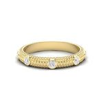 14k Gold 5 Stone Diamond Stackable Ring Wedding Band Ring ABB-171-D  - Abtin & Co.
