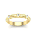 14k Gold 5 Stone Diamond Stackable Ring Wedding Band Ring ABB-171-D  - Abtin & Co.
