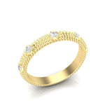 14k Gold 5 Stone Diamond Stackable Ring Wedding Band Ring ABB-171-D  - Abtin & Co.