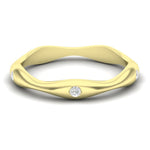 14k Gold Art Deco style Wavy Diamond Wedding Band Ring GGDB-176-D  - Abtin & Co.