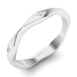 14k Gold Art Deco style Wavy Diamond Wedding Band Ring GGDB-176-D  - Abtin & Co.