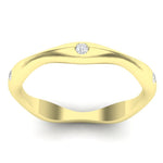 14k Gold Art Deco style Wavy Diamond Wedding Band Ring GGDB-176-D  - Abtin & Co.