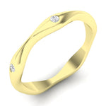 14k Gold Art Deco style Wavy Diamond Wedding Band Ring GGDB-176-D  - Abtin & Co.