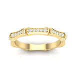 14k Gold Bamboo Diamond Stackable ring Wedding Band Ring ABB-113-D  - Abtin & Co.