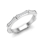 14k Gold Bamboo Diamond Stackable ring Wedding Band Ring ABB-113-D  - Abtin & Co.