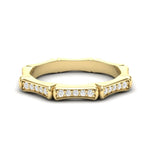 14k Gold Bamboo Diamond Stackable ring Wedding Band Ring ABB-113-D  - Abtin & Co.