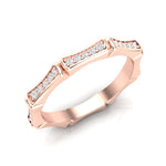 14k Gold Bamboo Diamond Stackable ring Wedding Band Ring ABB-113-D  - Abtin & Co.