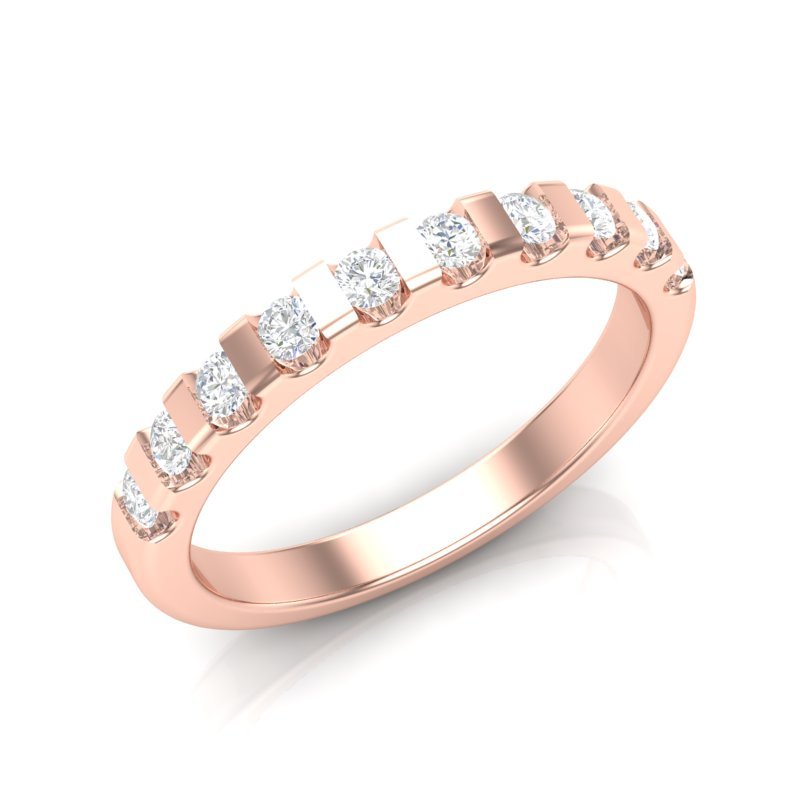 14k Gold Bar Channel Diamond Anniversary Band Ring ABB-175-D  - Abtin & Co.