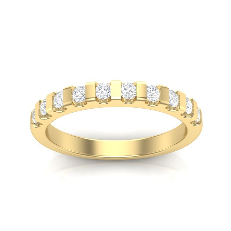 14k Gold Bar Channel Diamond Anniversary Band Ring ABB-175-D  - Abtin & Co.