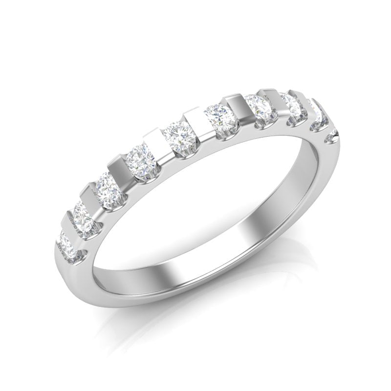 14k Gold Bar Channel Diamond Anniversary Band Ring ABB-175-D  - Abtin & Co.