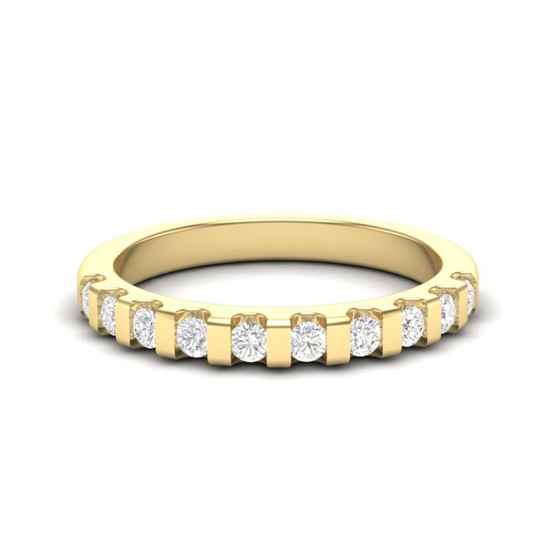 14k Gold Bar Channel Diamond Anniversary Band Ring ABB-175-D  - Abtin & Co.