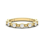 14k Gold Bead & Bezel Diamond Stackable Wedding Band Ring ABB-103-D  - Abtin & Co.