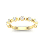 14k Gold Bead & Bezel Diamond Stackable Wedding Band Ring ABB-103-D  - Abtin & Co.