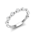 14k Gold Bead & Bezel Diamond Stackable Wedding Band Ring ABB-103-D  - Abtin & Co.