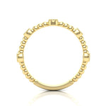 14k Gold Beaded Bezel Diamond Stackable Ring Wedding Band Ring ABB-152-D  - Abtin & Co.