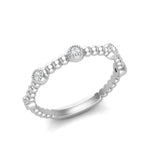 14k Gold Beaded Bezel Diamond Stackable Ring Wedding Band Ring ABB-152-D  - Abtin & Co.