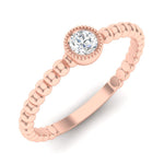 14k Gold Beaded Bezel Diamond Stackable Wedding Band Ring ABB-142-D  - Abtin & Co.
