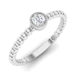 14k Gold Beaded Bezel Diamond Stackable Wedding Band Ring ABB-142-D  - Abtin & Co.