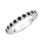 14K Gold Bezel Black Diamond Stackable Band Wedding Ring Ring ABB-122-BDF  - Abtin & Co.