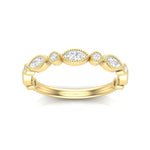 14k Gold Bezel Marquise Diamond Stackable Ring Wedding Band Ring ABB-161-D  - Abtin & Co.
