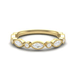 14k Gold Bezel Marquise Diamond Stackable Ring Wedding Band Ring ABB-161-D  - Abtin & Co.