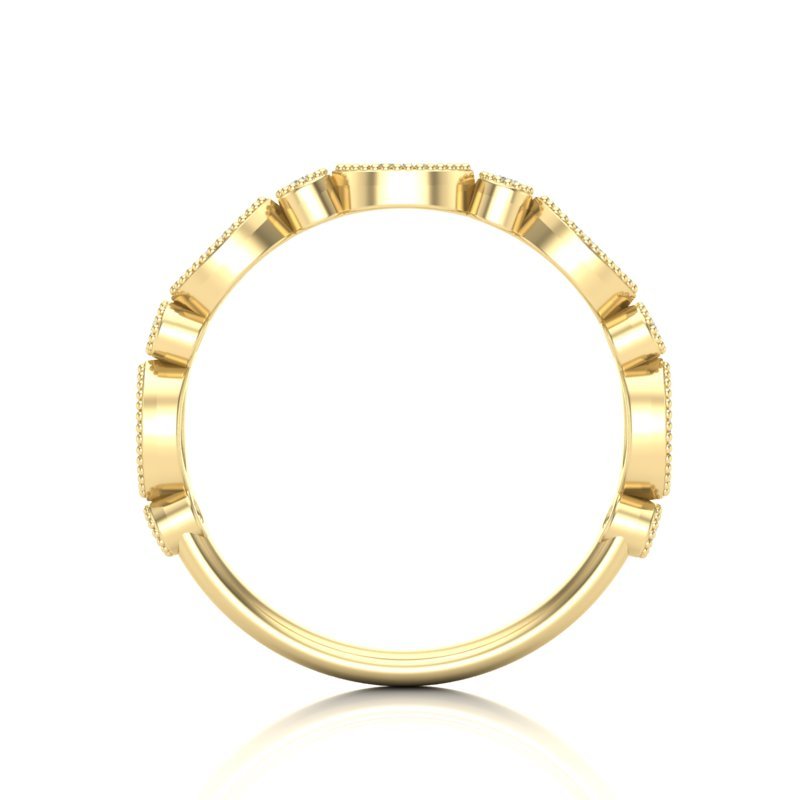 14k Gold Bezel Marquise Diamond Stackable Ring Wedding Band Ring ABB-161-D  - Abtin & Co.
