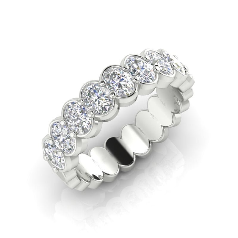 14K Gold Bezel Oval Diamond Ring Wedding Band Ring ABB-421.1-D  - Abtin & Co.