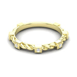 14k Gold Bezel Set Diamond Petite twist Stackable Wedding Band Ring ABB-201-D  - Abtin & Co.