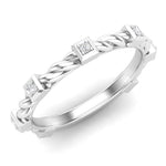 14k Gold Bezel Set Diamond Petite twist Stackable Wedding Band Ring ABB-201-D  - Abtin & Co.