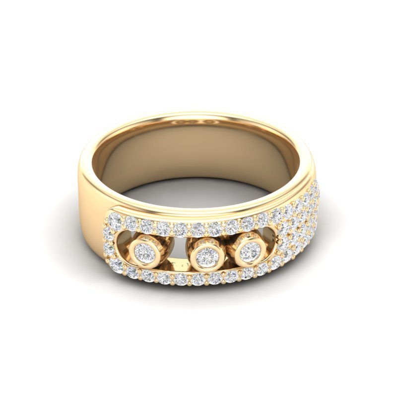 14k Gold Bezel Set Diamond Ring Ring ABB-205-D  - Abtin & Co.
