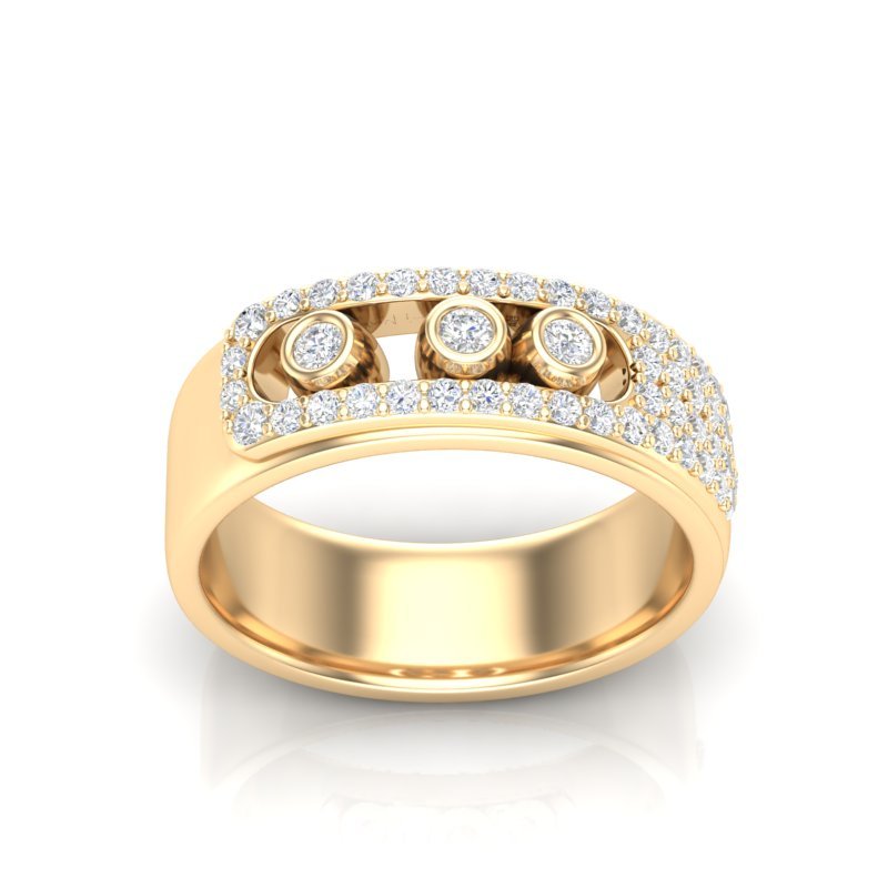 14k Gold Bezel Set Diamond Ring Ring ABB-205-D  - Abtin & Co.