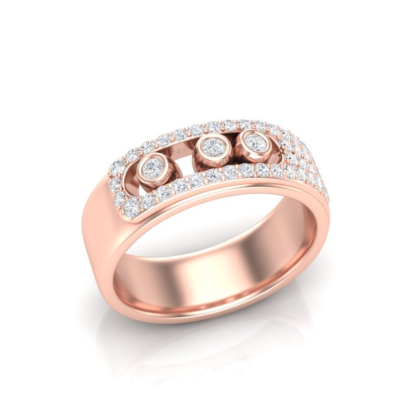14k Gold Bezel Set Diamond Ring Ring ABB-205-D  - Abtin & Co.