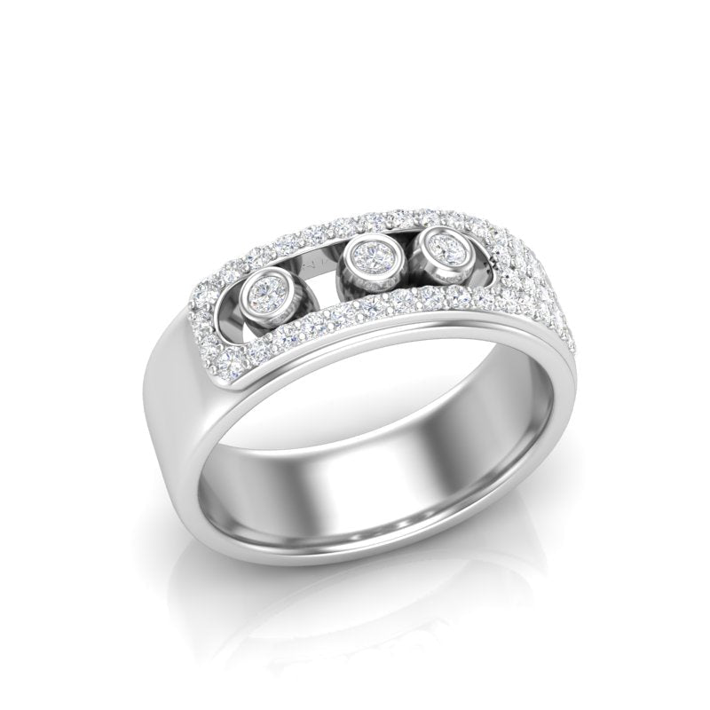 14k Gold Bezel Set Diamond Ring Ring ABB-205-D  - Abtin & Co.