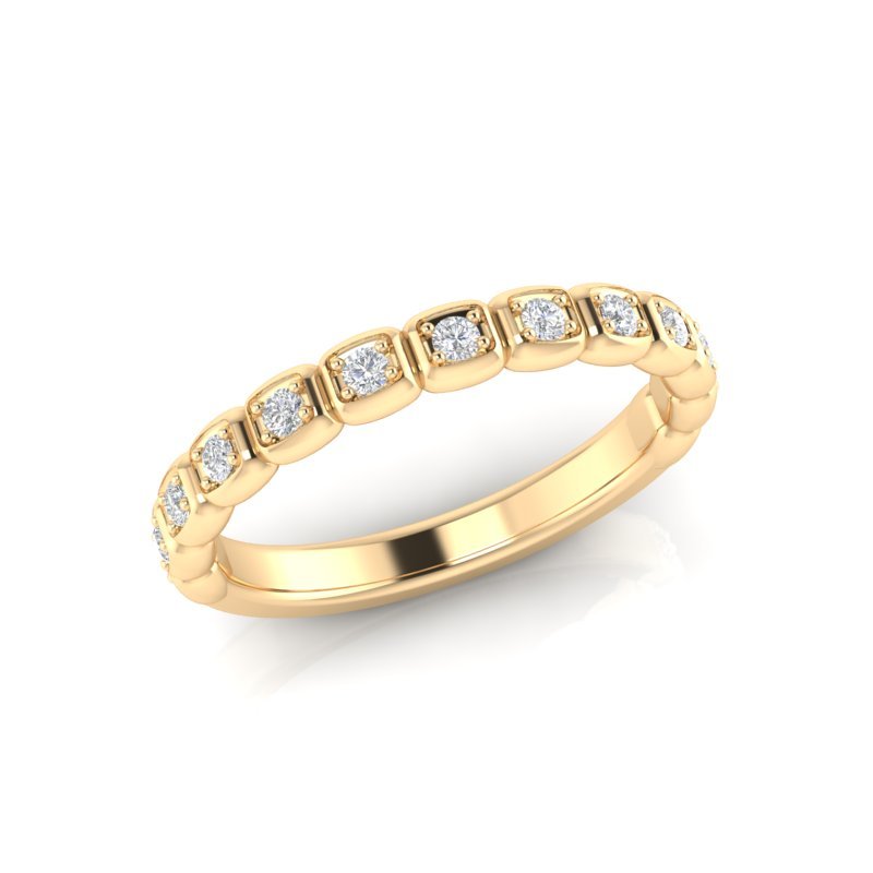 14k Gold Bezel Set Diamond Stackable Ring Wedding Band Ring ABB-216-D  - Abtin & Co.