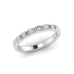 14k Gold Bezel Set Diamond Stackable Ring Wedding Band Ring ABB-216-D  - Abtin & Co.