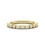 14k Gold Bezel Set Diamond Stackable Ring Wedding Band Ring ABB-155.1-D  - Abtin & Co.