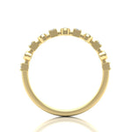 14k Gold Bezel Set Diamond Stackable Ring Wedding Band Ring ABB-155.1-D  - Abtin & Co.