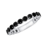 14K Gold Black Diamond Stackable Band Wedding Ring Ring ABB-122-BDF-BR  - Abtin & Co.
