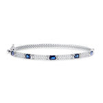 14K Gold Blue Sapphire and Diamond Bangle Bangle ABA-21W-BSD  - Abtin & Co.