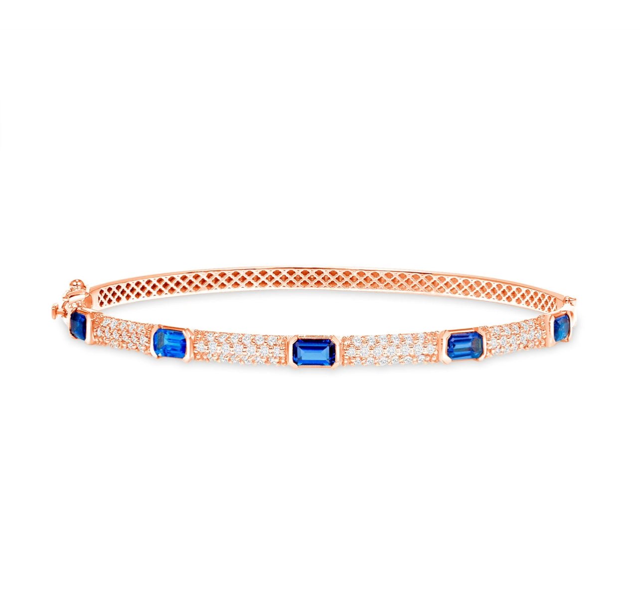 14K Gold Blue Sapphire and Diamond Bangle Bangle ABA-21R-BSD  - Abtin & Co.