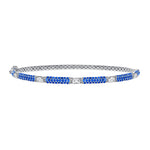 14K Gold Blue Sapphire and Diamond Bangle Bangle ABA-20W-BSD  - Abtin & Co.