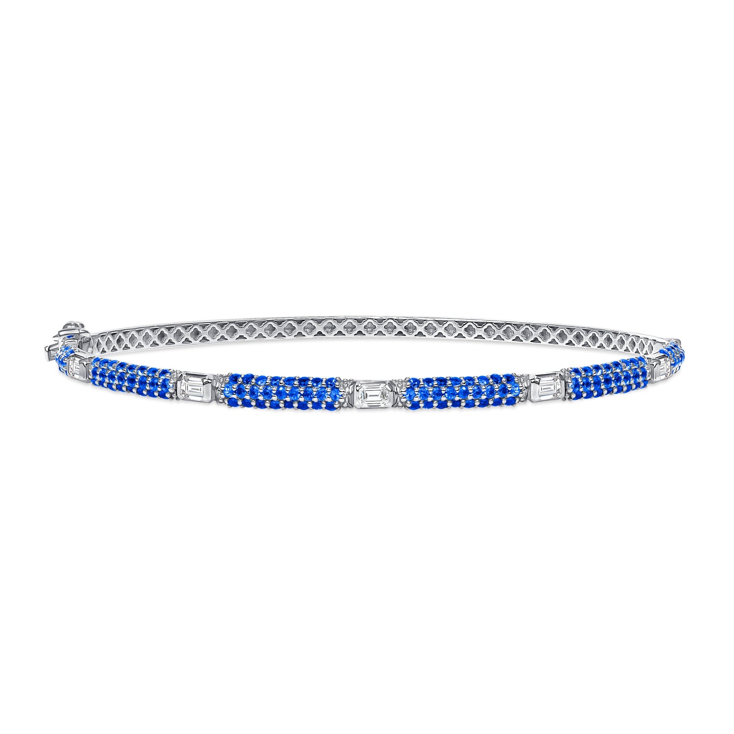 14K Gold Blue Sapphire and Diamond Bangle Bangle ABA-20W-BSD  - Abtin & Co.