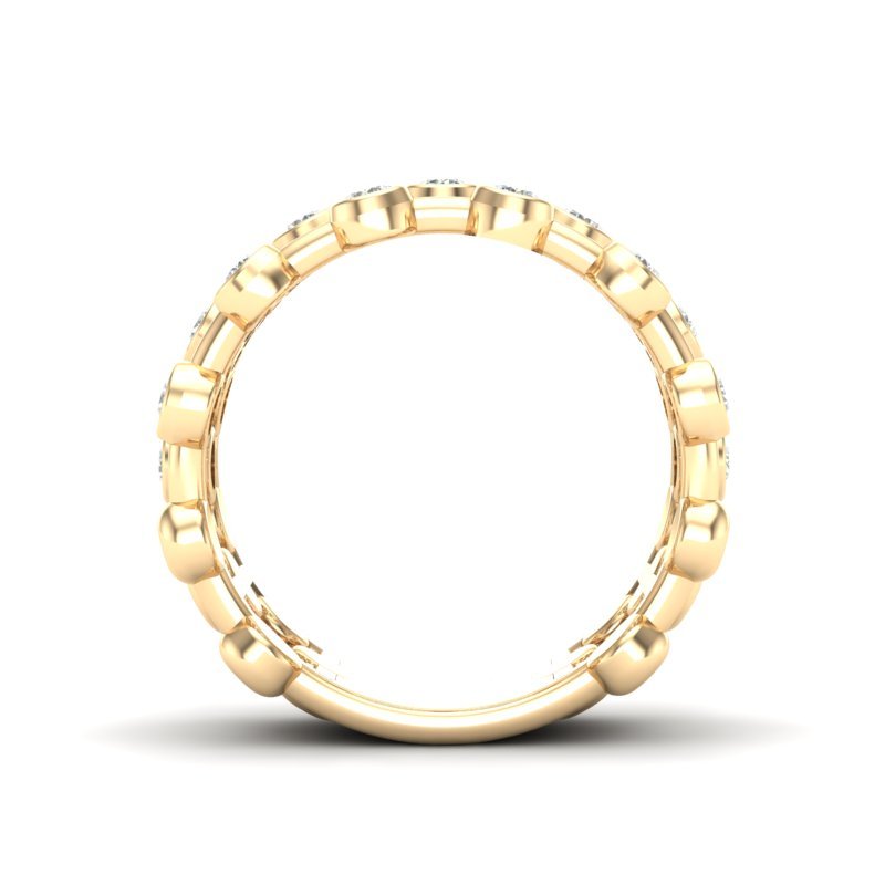 14k Gold Bubble Bezel Set Diamond Ring Ring ABB-218-D  - Abtin & Co.