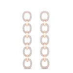 14k Gold Chain-link Diamond Drop Earrings Earring ABE-103.2R-D  - Abtin & Co.