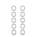 14k Gold Chain-link Diamond Drop Earrings Earring ABE-103.2W-D  - Abtin & Co.