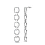 14k Gold Chain-link Diamond Drop Earrings Earring ABE-103.2W-D  - Abtin & Co.