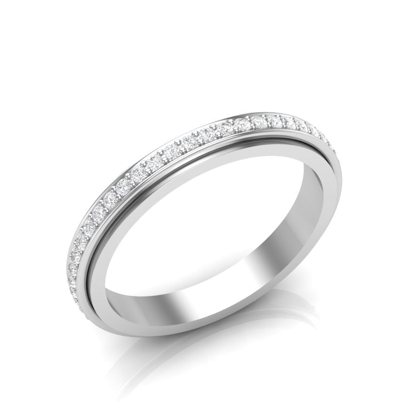 14k Gold Channel Set Diamond Stackable Ring Wedding Band Ring ABB-136-D  - Abtin & Co.