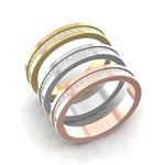 14k Gold Channel Set Diamond Stackable Ring Wedding Band Ring ABB-131-D  - Abtin & Co.
