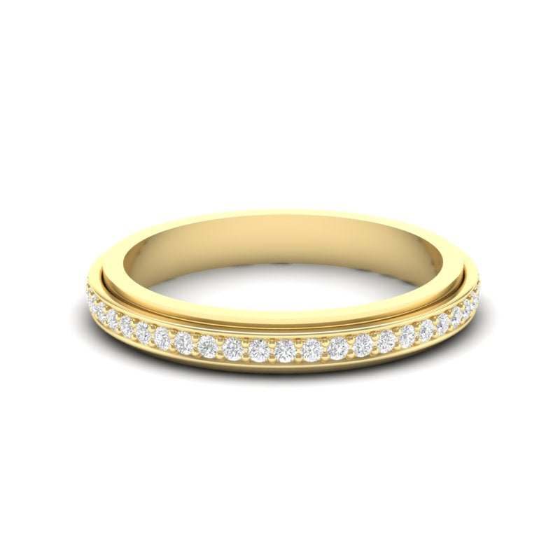 14k Gold Channel Set Diamond Stackable Ring Wedding Band Ring ABB-136-D  - Abtin & Co.