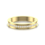 14k Gold Channel Set Diamond Stackable Ring Wedding Band Ring ABB-131-D  - Abtin & Co.
